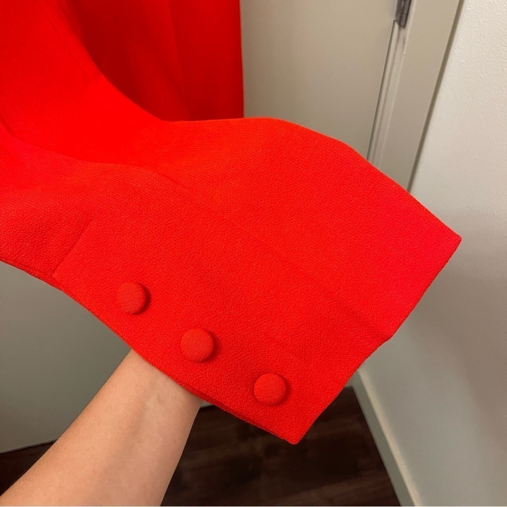 NWT LELA ROSE Button placket pants wool pants In Scarlet red size 8 holidays - Picture 3 of 12